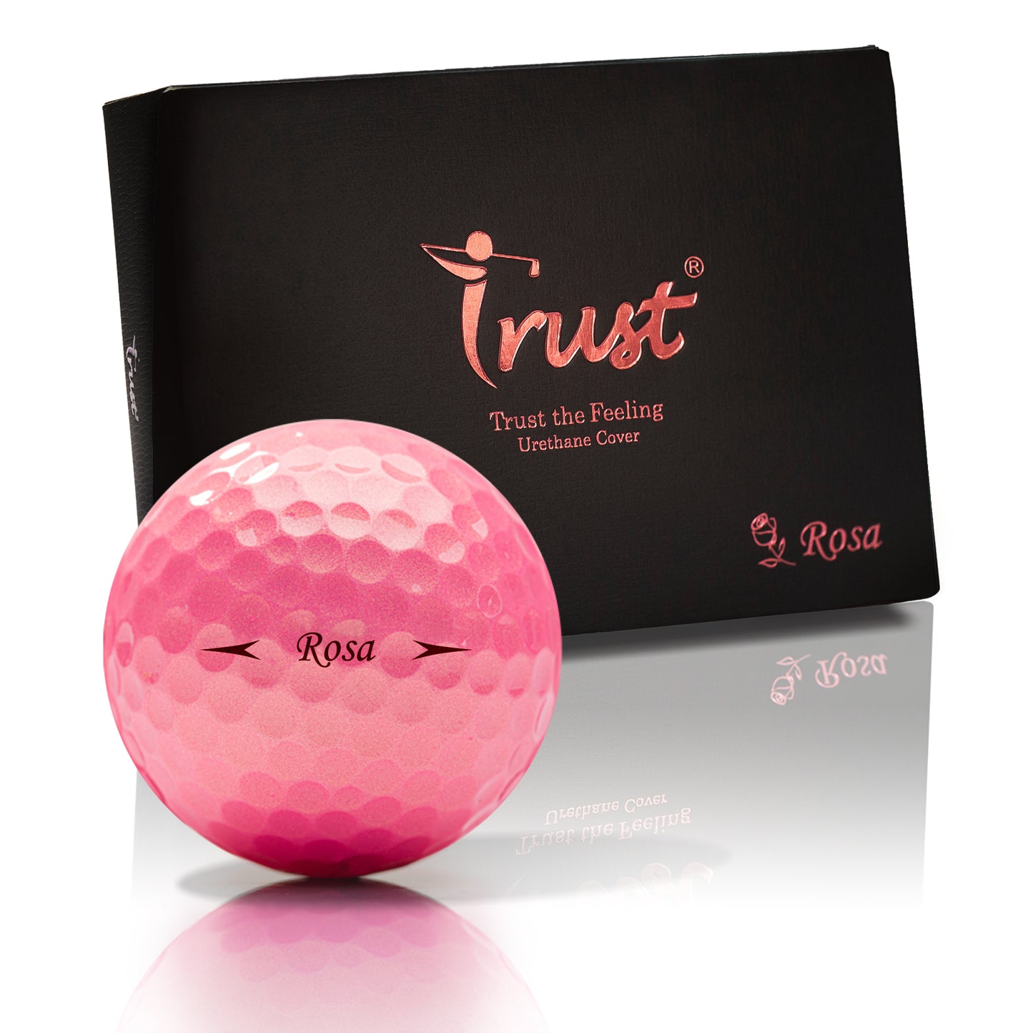 Trust Golfbälle Aurora  Rosa - Auffällige Golfbälle, Kristall-Urethan, 12 Bälle, Roségold